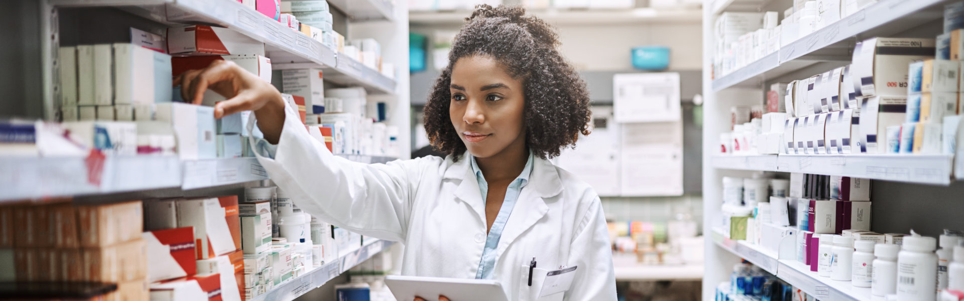 young pharmacist in a pharmacy