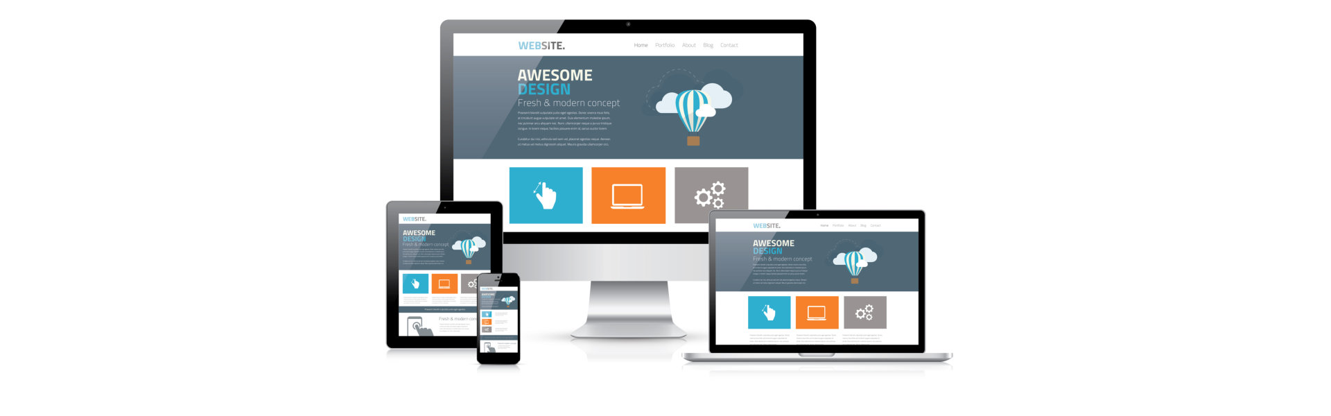 website in different devices